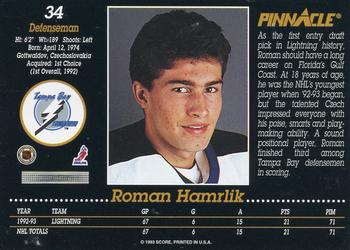 1993-94 Pinnacle #34 Roman Hamrlik Back