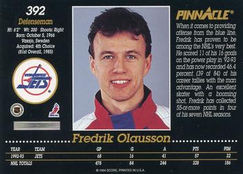 1993-94 Pinnacle #392 Fredrik Olausson Back