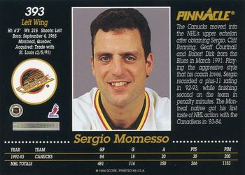 1993-94 Pinnacle #393 Sergio Momesso Back