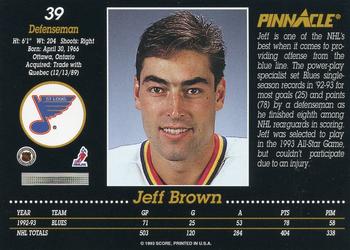 1993-94 Pinnacle #39 Jeff Brown Back