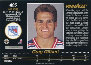 1993-94 Pinnacle #405 Greg Gilbert Back