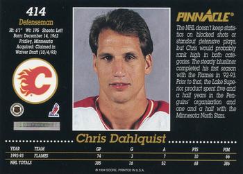 1993-94 Pinnacle #414 Chris Dahlquist Back