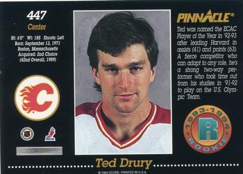 1993-94 Pinnacle #447 Ted Drury Back