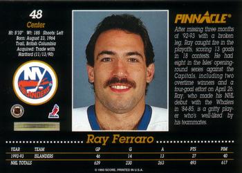1993-94 Pinnacle #48 Ray Ferraro Back