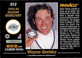 1993-94 Pinnacle #512 Wayne Gretzky Back