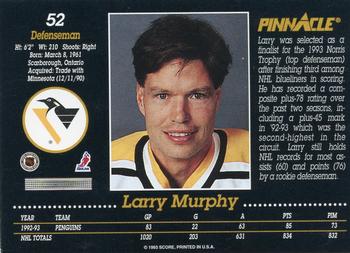 1993-94 Pinnacle #52 Larry Murphy Back