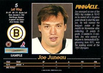 1993-94 Pinnacle #5 Joe Juneau Back