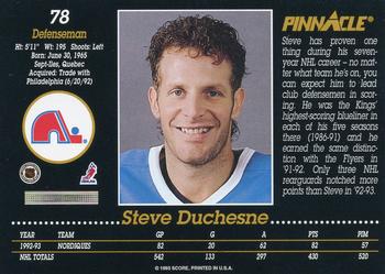 1993-94 Pinnacle #78 Steve Duchesne Back