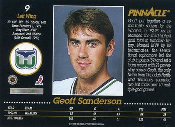 1993-94 Pinnacle #9 Geoff Sanderson Back