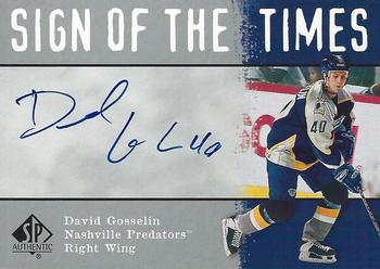 2000-01 SP Authentic - Sign of the Times #DG David Gosselin Front