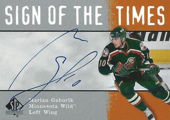 2000-01 SP Authentic - Sign of the Times #MG Marian Gaborik Front