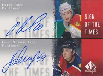 2000-01 SP Authentic - Sign of the Times #B/N Pavel Bure / Ivan Novoseltsev Front