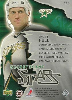 2000-01 SP Authentic - Significant Stars #ST2 Brett Hull Back