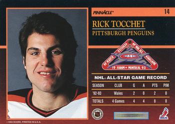 1993-94 Score - Pinnacle All-Stars U.S. #14 Rick Tocchet Back