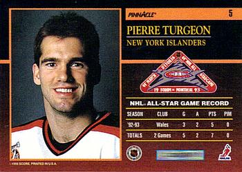 1993-94 Score - Pinnacle All-Stars U.S. #5 Pierre Turgeon Back