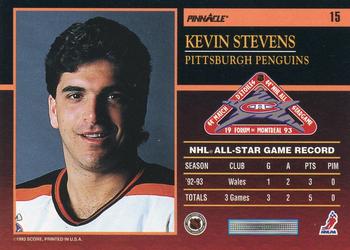 1993-94 Score - Pinnacle All-Stars U.S. #15 Kevin Stevens Back