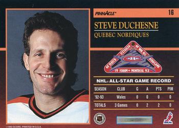 1993-94 Score - Pinnacle All-Stars U.S. #16 Steve Duchesne Back