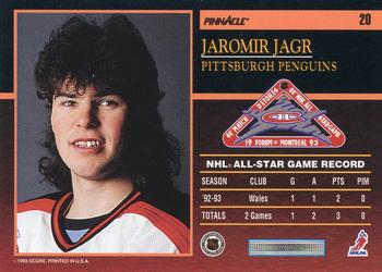 1993-94 Score - Pinnacle All-Stars U.S. #20 Jaromir Jagr Back