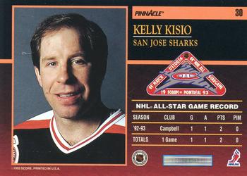 1993-94 Score - Pinnacle All-Stars U.S. #30 Kelly Kisio Back