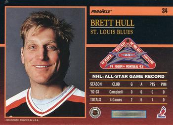 1993-94 Score - Pinnacle All-Stars U.S. #34 Brett Hull Back