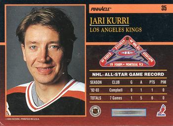 1993-94 Score - Pinnacle All-Stars U.S. #35 Jari Kurri Back