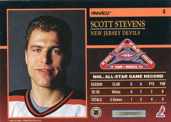1993-94 Score - Pinnacle All-Stars U.S. #4 Scott Stevens Back