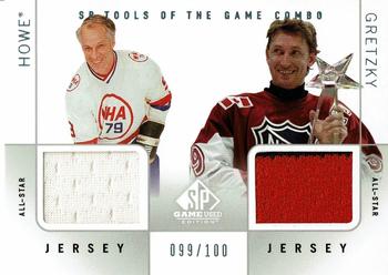 2000-01 SP Game Used - Tools of the Game Combos #C-HG Gordie Howe / Wayne Gretzky Front