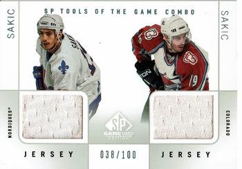 2000-01 SP Game Used - Tools of the Game Combos #C-SS Joe Sakic Front