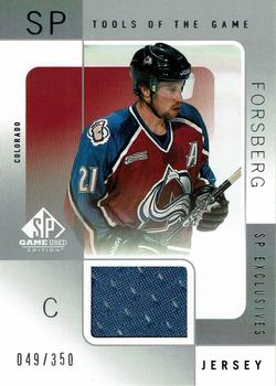2000-01 SP Game Used - Tools of the Game Exclusives #PF Peter Forsberg Front