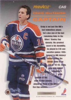 1993-94 Pinnacle - Captains #CA8 Craig MacTavish Back