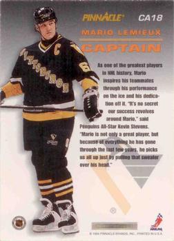 1993-94 Pinnacle - Captains #CA18 Mario Lemieux Back