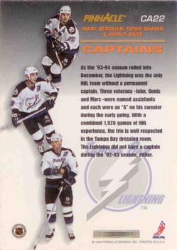 1993-94 Pinnacle - Captains #CA22 Marc Bergevin / Denis Savard / John Tucker Back