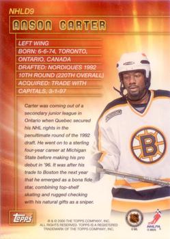2000-01 Topps - NHL Draft #NHLD9 Anson Carter Back