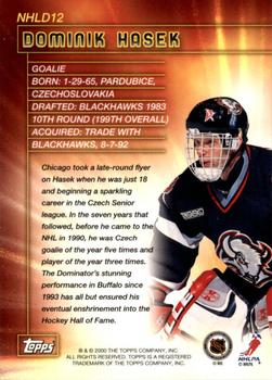 2000-01 Topps - NHL Draft #NHLD12 Dominik Hasek Back