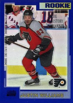 2000-01 Topps Chrome - O-Pee-Chee Rookies Blue Refractor #241 Justin Williams Front