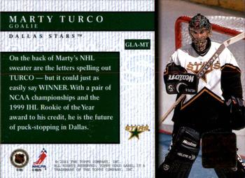2000-01 Topps Gold Label - Autographs #GLA-MT Marty Turco Back