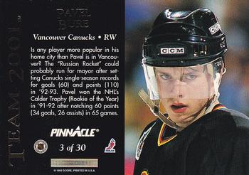 1993-94 Pinnacle - Team 2001 #3 Pavel Bure Back