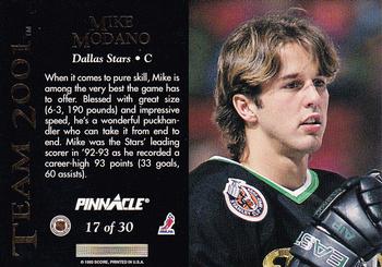 1993-94 Pinnacle - Team 2001 #17 Mike Modano Back