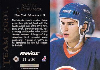 1993-94 Pinnacle - Team 2001 #21 Scott Lachance Back