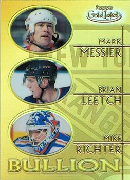 2000-01 Topps Gold Label - Bullion #B9 Mark Messier / Brian Leetch / Mike Richter Front