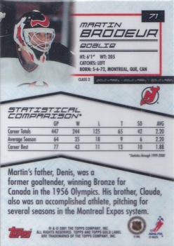2000-01 Topps Gold Label - Class 2 #71 Martin Brodeur Back