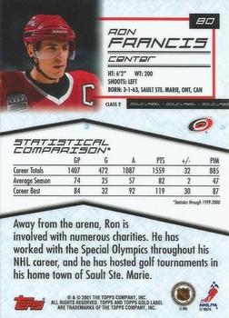 2000-01 Topps Gold Label - Class 2 #80 Ron Francis Back