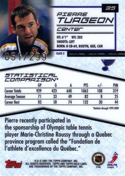 2000-01 Topps Gold Label - Class 2 Gold #35 Pierre Turgeon Back