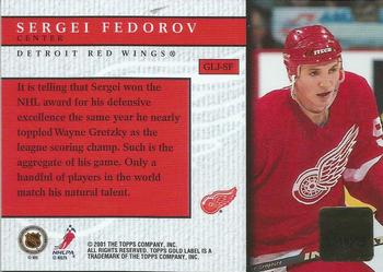 2000-01 Topps Gold Label - Game-Worn Jerseys #GLJ-SF Sergei Fedorov Back