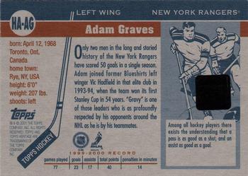 2000-01 Topps Heritage - Autographs #HA-AG Adam Graves Back