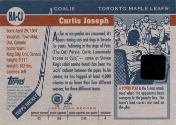 2000-01 Topps Heritage - Autographs #HA-CJ Curtis Joseph Back