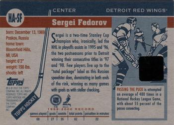 2000-01 Topps Heritage - Autographs #HA-SF Sergei Fedorov Back