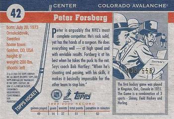 2000-01 Topps Heritage - Chrome #42 Peter Forsberg Back