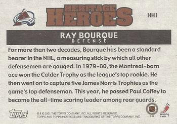 2000-01 Topps Heritage - Heroes #HH1 Ray Bourque Back