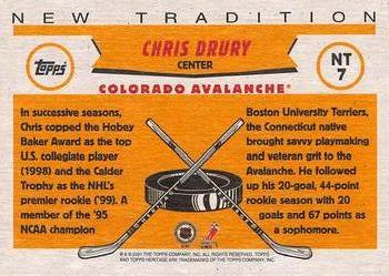 2000-01 Topps Heritage - New Tradition #NT7 Chris Drury Back